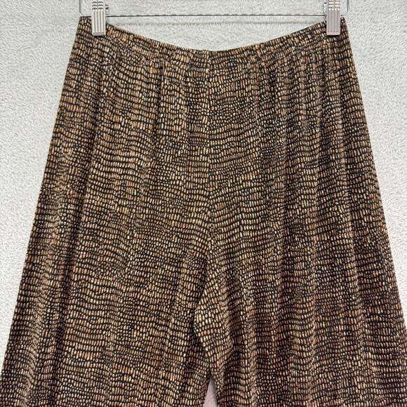 Chicos Travelers Pants 2 L/12 Brown Pullon Elastic Waist Wide Leg High Rise - Picture 6 of 13